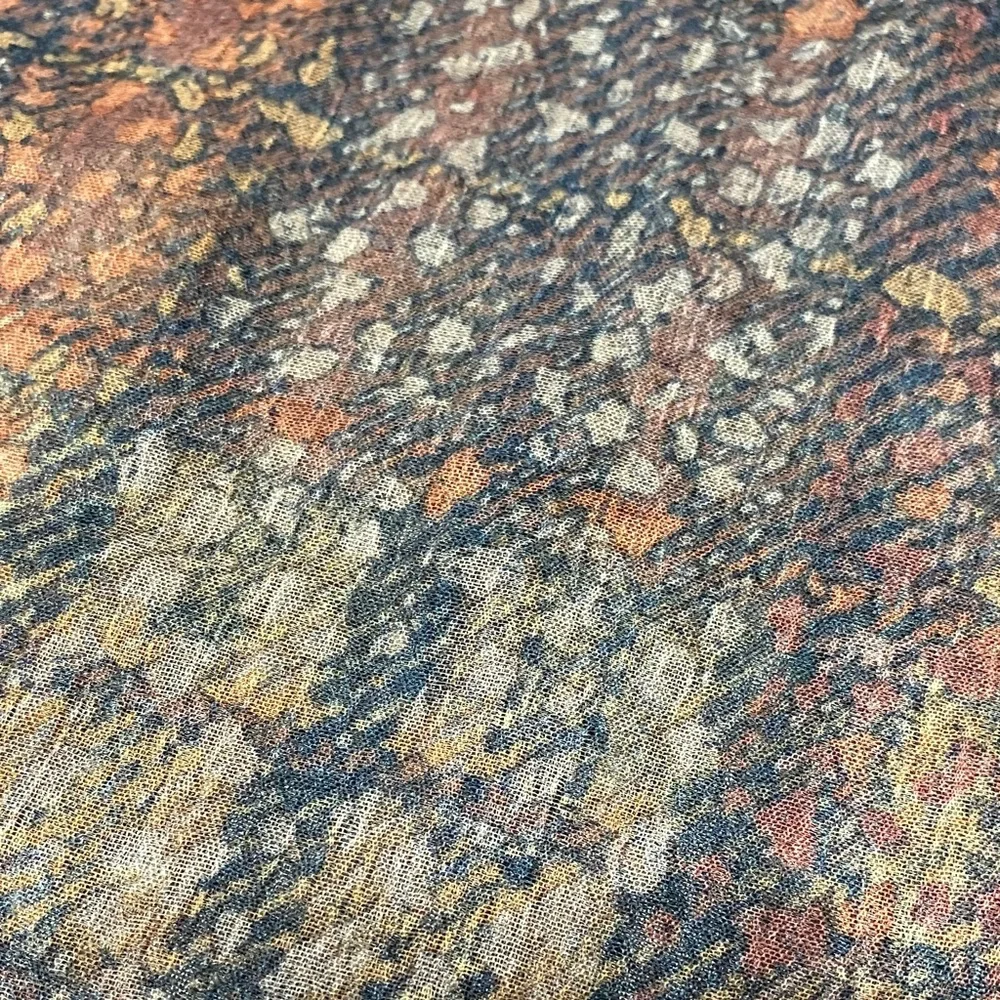 Vintage sheer Multicolor Patterned 59” x 15” Scarf